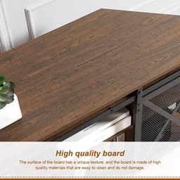 Hoek-tv-standaard tot 60 inch met opbergkasten en stopcontact - bruin — thumbnail 6