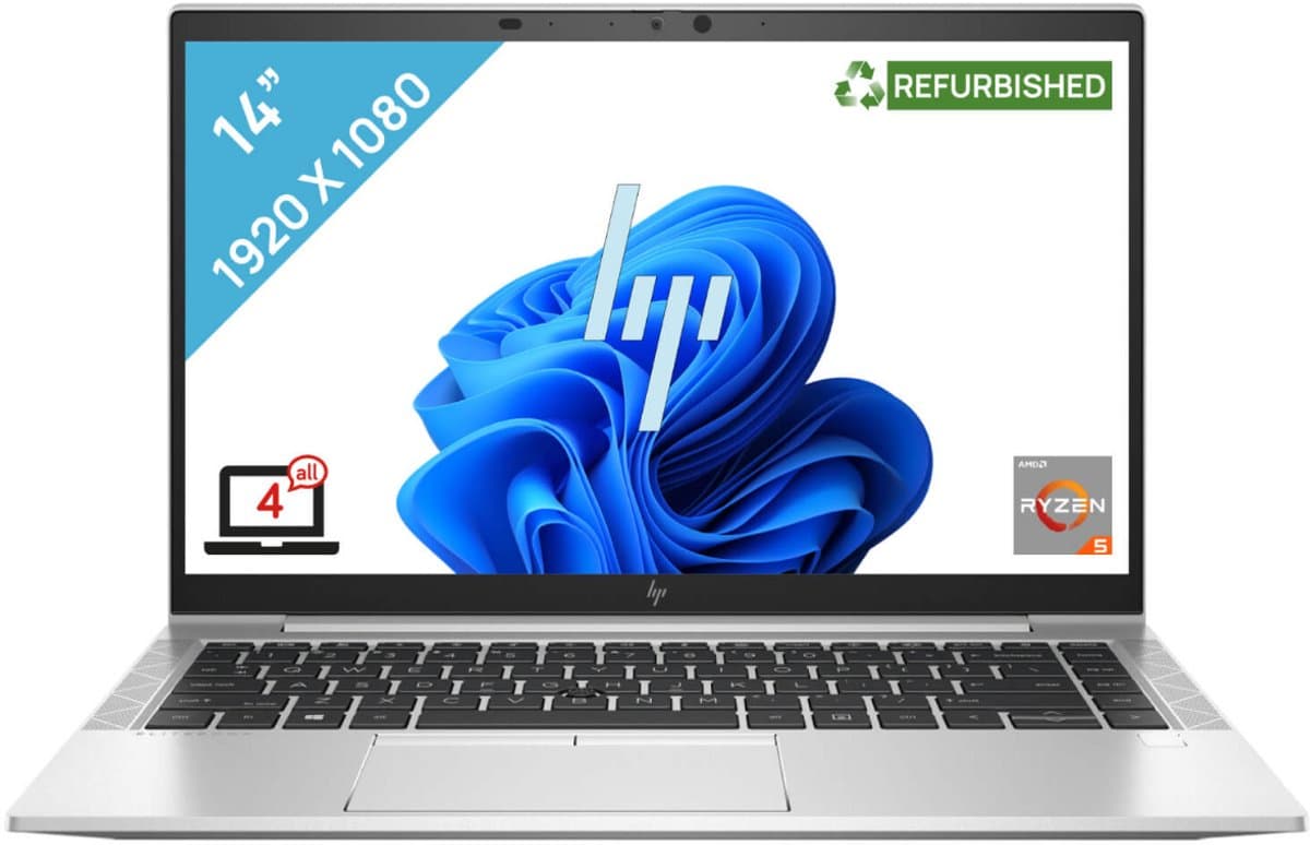 HP EliteBook 845 G8 | AMD Ryzen 5 Pro | 8GB | 256GB NVMe SSD | AMD Radeon Graphics | Windows 11 Pro — afbeelding 1