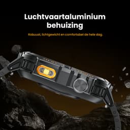 Maoo FORGE GPS Square - GPS Smartwatch Heren - Sporthorloge - 3 Bandjes - Stappenteller - Hartslagmeter - Slaapmonitor - Belfunctie - LED Zaklamp - Multisport - Geschikt voor Android en iOS - Gun Metal Orange — thumbnail 9