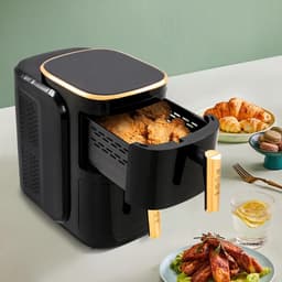 Sensova - Airfryer Dubbellaags 2400W 6L + 6L - Grote Heteluchtfriteuse met Twee Onafhankelijke Manden voor 6-8 Personen - Multifunctionele Airfryer en Heteluchtoven voor Gezond, Snel en Vetarm Koken Zonder Olie — thumbnail 6
