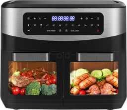 Dewelling KDFO-5511DTW 12L XXL Dual Zone Airfryer met Afneembare Scheidingswand – 2600W Heteluchtfriteuse met Kijkvenster – Sync Finish & Dual Cook — thumbnail 1