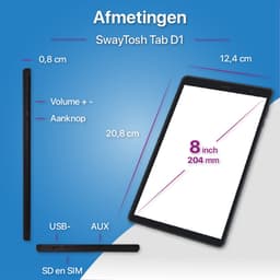 SwayTosh Tab D1 – Tablet – 4+3GB RAM – 64+64GB Opslag – 4G – WiFi – Octa Core Processor – 8 inch – Hoes + Screenprotectors inbegrepen — thumbnail 11