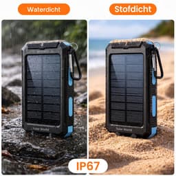 powerbank met zonnepaneel - geschikt voor iphone -geschikt voor samsung- zonneenergie - 10000mah - powerbanks -noodpakket- solar - — thumbnail 8