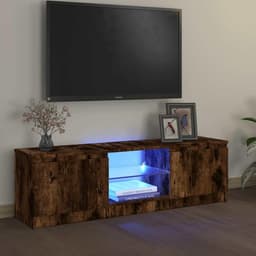 TV Meubel met LED Verlichting 120cm Breed in Gerookt Eiken Kleur — thumbnail 4