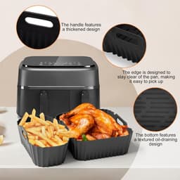 Heteluchtfriteuse Accesoires Set - Geschikt voor philips Airfryer Dual Basket 3000 Series NA350 - Inclusief siliconen vorm, grill, broodvormen en tangen - Airfryer accessoires — thumbnail 2