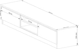 TV Meubel Kast 160 cm Breed met Open Vak en Opbergruimte — thumbnail 3