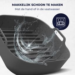 Fentic Airfryer Siliconen Bakje + Oven Wanten – 20,5 cm - Geschikt voor Philips, Cosori, Ninja, Tefal, Cecotec – Accessoires voor Airfryers - Grijs — thumbnail 4