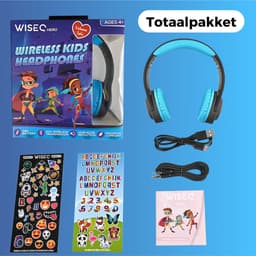 WiseQ HERO Kinderkoptelefoon – Draadloze Koptelefoon Kind met Bluetooth – 13dB Geluidsdempend – 38u batterij & Microfoon – Blauw & Zwart — thumbnail 8