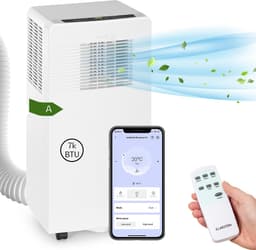 Klarstein mobiele airconditioner met luchtafvoerslang, 4-in-1 airconditioner met ventilator, luchtontvochtiger & nachtmodus, kleine & draagbare airconditioner voor thuis & op kantoor, app-bediening, 7000 BTU - voor 23 m² - Afstandsbediening 3-in-1 — thumbnail 21