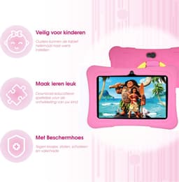 Kindertablet vanaf 3 jaar – Tablet voor Kinderen met Kinderhoes – 7 Inch – 32 GB – 4500 mAh Batterij – 2 GB Werkgeheugen – Android 11 – Roze — thumbnail 2