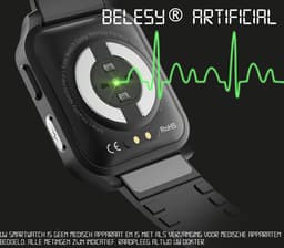 Belesy® ARTIFICIAL - Smartwatch Dames - Smartwatch Heren - Horloge - 1.70 inch – kleurenscherm – Stappenteller – Calorieën - Gezondheidsindicatoren – Je eigen foto als wijzerplaat - Leer – Bruin – Zwart - Moederdag — thumbnail 15