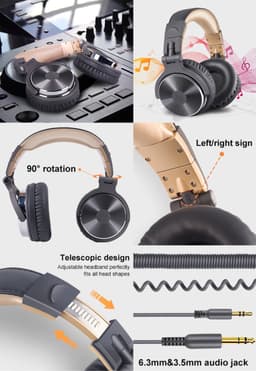 OneOdio - Pro 10 Grijs/Goud - Bedrade hoofdtelefoon - Over ear — thumbnail 15