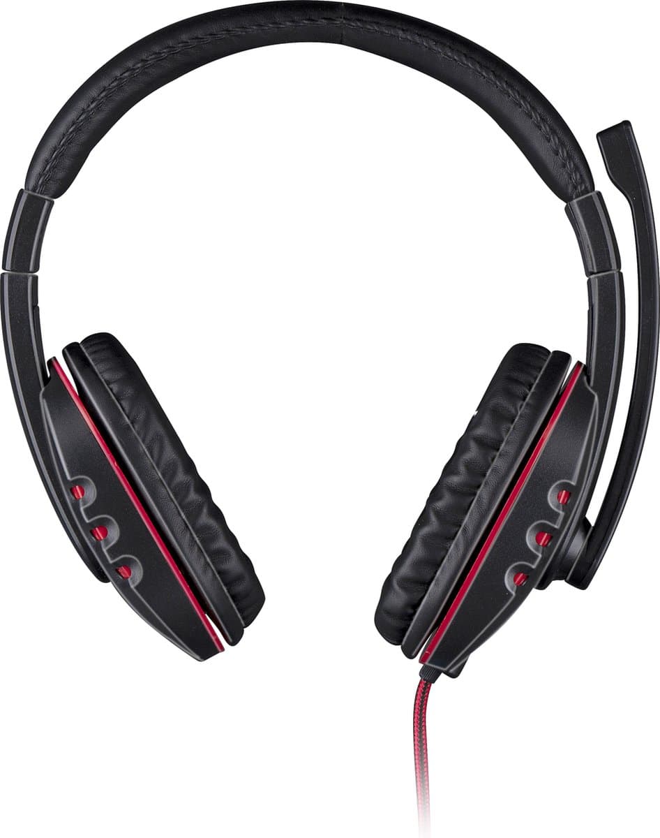No Fear Gaming Headset - 1.5 M Kabel - 40 MM Drivers - Opvouwbare Microfoon - Over-Ear Ontwerp - Stevig en Comfortabel - Zwart/Rood — afbeelding 1