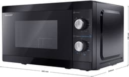 Sharp YC-MG01E-B magnetron en grill - 800W - 20 liter - zwart — thumbnail 3