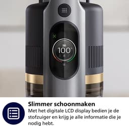 Philips Steelstofzuiger met Dweilfunctie XC7055/01 Aqua - Draadloos en Zonder Zak - Zuigmond met LED Verlichting — thumbnail 5