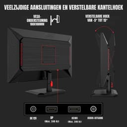 RUX® Gaming Monitor 240hz - Gaming Monitor -Zwart - ‎‎19cm x 55cm x 42 cm — thumbnail 4