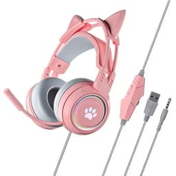 Zolara Noise cancelling koptelefoon - Roze Gaming Headset - Kattenoren - Voor PC, Laptop & Console - Over Ear Koptelefoon met Microfoon en Surround Geluid — thumbnail 5