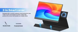 Casa Living Draagbare Monitor - Mobiele Monitor 15.6 Inch - Draagbaar Scherm 1080FHD - Groot kleurenbereik - Zwart - 41x27x6CM — thumbnail 16