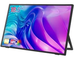 18.5" Draagbare Monitor – 1080P IPS, 100Hz, Dual USB-C, HDMI, Plug & Play – Ultra Slim 1,12kg – Voor Laptop, Telefoon, Gaming