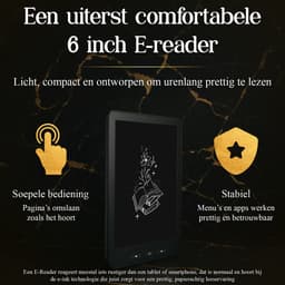 SwayTosh E-Reader Nova Smart – Incl. Luxe hoes - 6 inch 2026 – 36GB Opslag – Schermverlichting en Nachtmodus – E Reader Voor Ebook – Met Oplader — thumbnail 2