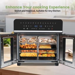 Heteluchtfriteuse XXL 23L met 2 Zones – Airfryer Oven 2200W – 15 Programma’s – LED Touchscreen – Incl. Receptenboek — thumbnail 3