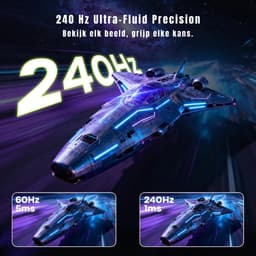 RUX® Gaming Monitor 240hz - Gaming Monitor -Zwart - ‎‎20cm x 62cm x 46cm; 3.5kg — thumbnail 8