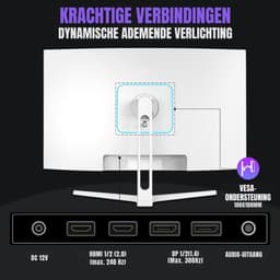 Zyrex® Gaming Monitor 240hz - Gaming Monitor -Zwart - ‎‎18cm x 62cm x 45cm — thumbnail 6