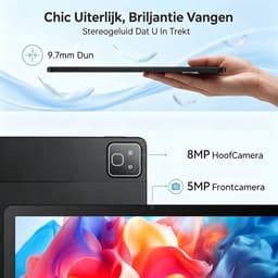 11 inch Tablet - Android 16 Tablets - 128GB - 5G Wi-Fi - 7800mAh - Zwart — thumbnail 4