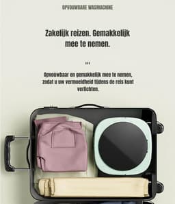 REN® Camping Wasmachine - Mini Wasmachine - Wasmachines - 12 Liter - Draagbaar en Opvouwbaar - Roze - 30cm x 77cm x 77cm — thumbnail 6