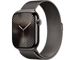 Apple Watch Series 10 - Wifi + 4G - 46mm - Slate Titanium Case met Slate Milanese band - M/L