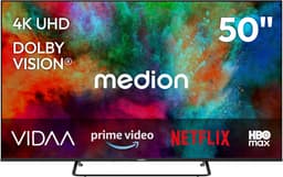 MEDION 125.7 cm 50" Ultra HD TV Smart TV Dolby Vision HDR Dolby Atmos VIDA Store Prime Video Disney+ DAZN HbbTV PVR Bluetooth HD+, MD850302 — thumbnail 1
