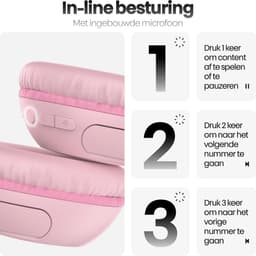 Xssive WKH02 Koptelefoon Kinderen - Bluetooth 5.4 - Kinder Koptelefoon Draadloos, Microfoon & Volumebegrenzing - Vanaf 2 jaar - Verstelbaar - Roze — thumbnail 7