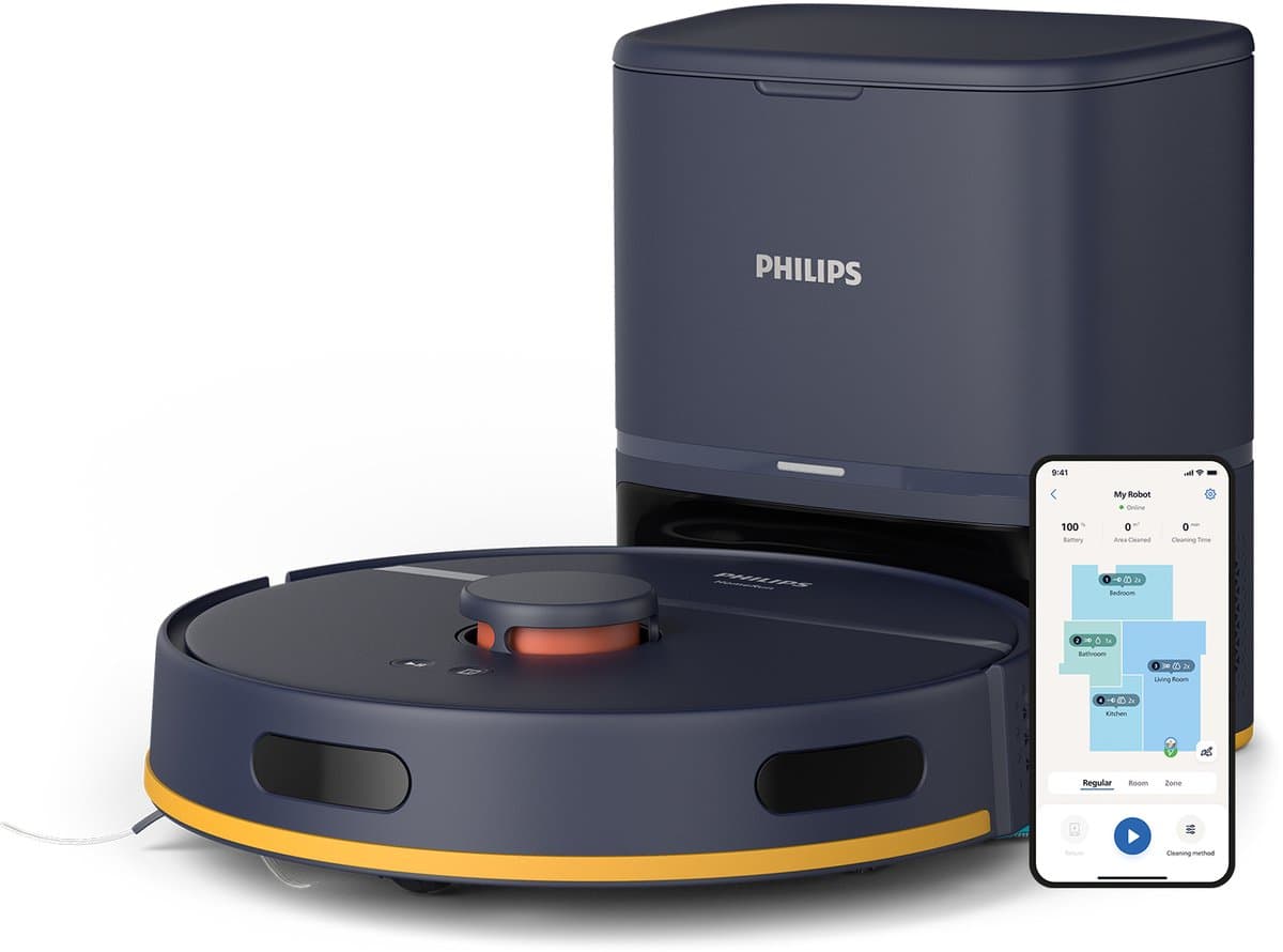 Philips HomeRun 2000-serie Robotstofzuiger Met Dweilfunctie en Automatisch Leegstation – XU2100/15 – 6000 Pa Sterke Zuigkracht – Compact Design — afbeelding 1