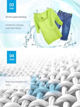 IBBO Shop - Mini Wasmachine - 2kg Wascapaciteit - Camping Wasmachine en Vaatwasser - Mini Wasmachine met Centrifuge - Kleine Wasmachine - Kleine Vaatwassers - Handwasmachine - Voor Kleine Was — thumbnail 5