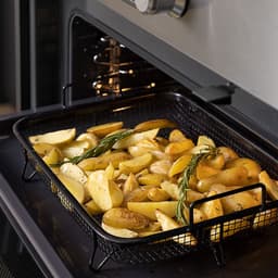Navaris anti-aanbak grillmand voor oven - Non-stick grillrek voor olievrij frituren, nuggets, vlees, vis of groentes roosteren - Frituurmand — thumbnail 6