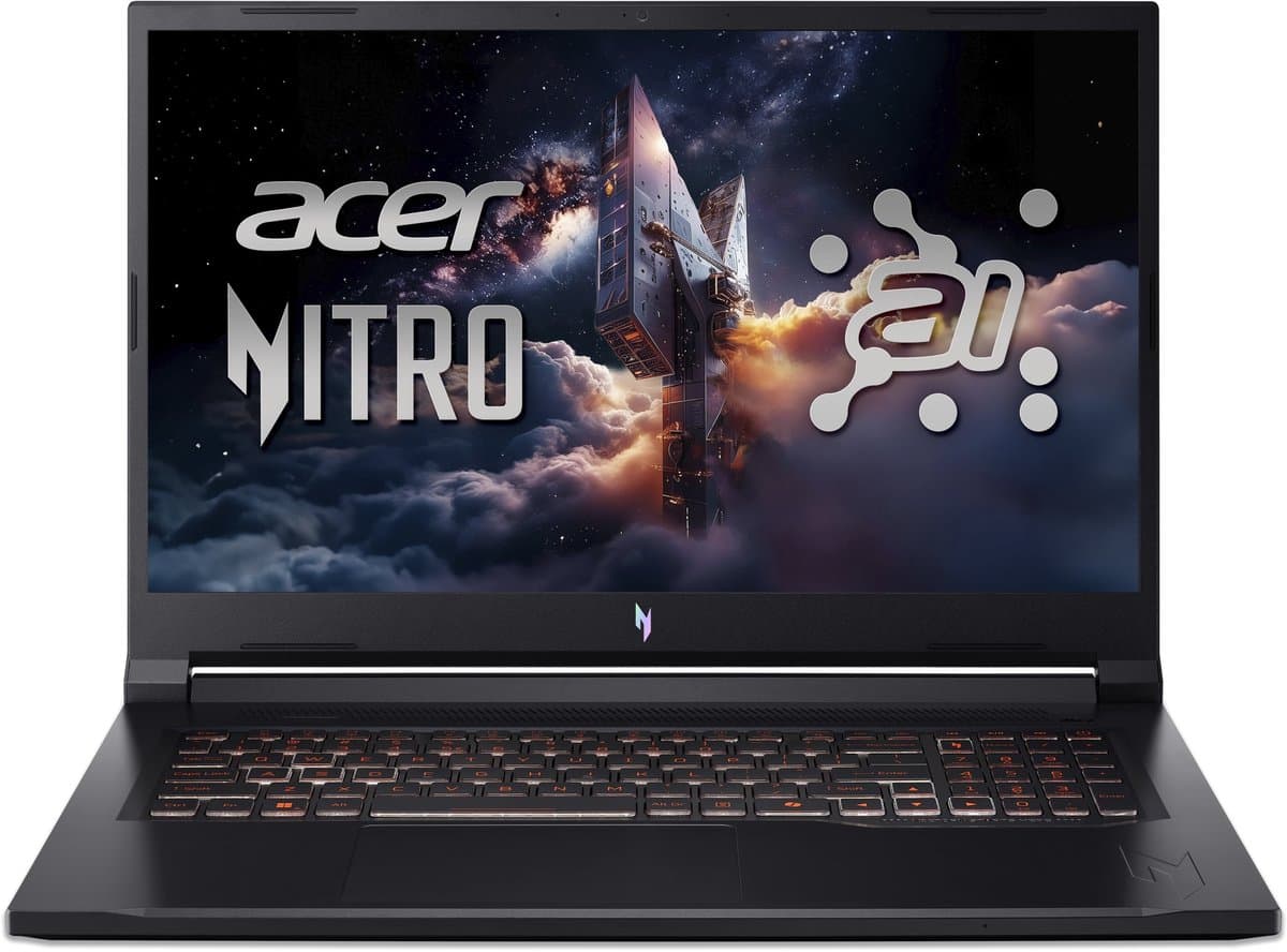 Acer Nitro V 17 AI ANV17-41-R5C1 - CoPilot+ PC - Gaming Laptop – 17 inch 144Hz - AMD Ryzen 7 260 - 16GB - 1TB SSD - RTX 5070 — afbeelding 1