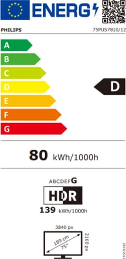 Philips 75PUS7810/12 - 75 inch - 4K QLED - 2025 - Buitenlands model — thumbnail 2