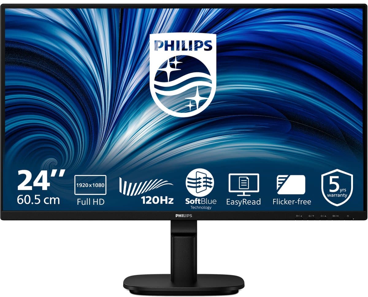 Philips 2000 series 24B2N2200/00 computer monitor 60,5 cm (23.8") 1920 x 1080 Pixels Full HD LCD Zwart — afbeelding 1