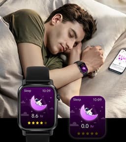 Smartwatch voor Dames en Heren - RVS, Siliconen Bandje - Hartslagmeter - Stappenteller - Slaapmonitor - Multisport - Compatibel met Android en iOS - Waterproof - Zwart en Roze — thumbnail 6
