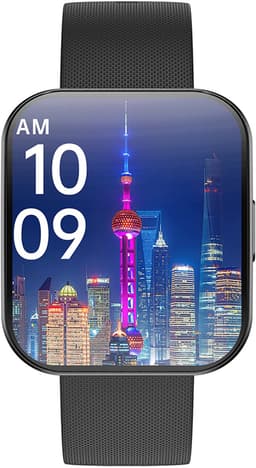 Smartwatch voor Dames en Heren 2025 -1.85inch AMOLED - RVS, Siliconen Bandje - Hartslagmeter - Stappenteller - Slaapmonitor - Multisport - Compatibel met Android en iOS - Waterproof - Zwart en Roze — thumbnail 8
