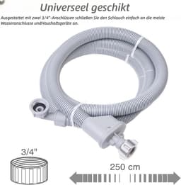 Wasmachineslang - Wasmachine aanvoerslang - Universele 3/4 inch - 2.5 meter lengte - Antilek technologie - Metaal en kunststof - Eenvoudige installatie - Geschikt voor wasmachine en vaatwasser — thumbnail 6