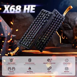Attack Shark X68 HE – Rapid Trigger Magnetic Gaming Keyboard (0,01mm • 8000Hz • RGB • 66 toetsen) — thumbnail 9