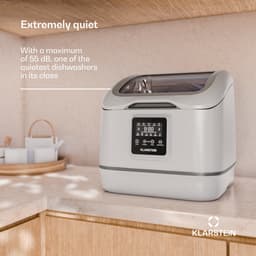Klarstein SilentScrub tafelmodel vaatwasser - compacte en draagbare tafelmodel vaatwasser voor 3 couverts, 7 programma's en digitaal touchscreen - stille werking met 55 dB — thumbnail 8