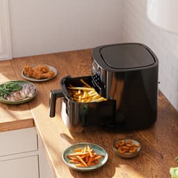 KitchenBrothers Airfryer XL - PFAS-Vrij - 1600W - 6L - Heteluchtfriteuse - 50ºC tot 200ºC - Met kijkvenster - 10 Kookprogramma's - Zwart — thumbnail 6