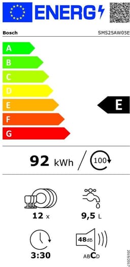vaatwasser 60cm 12 couverts 48db - bosch - SMS25AW05E — thumbnail 6