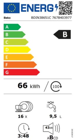 Beko BDIN38561C2 Volledig ingebouwd Vaarwasser | SuperEco A energy | SelfDry | Super Still | AquaFlex | ProSmart — thumbnail 15