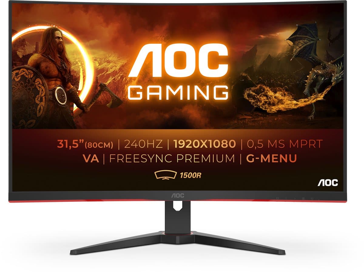 AOC C32G2ZE - Full HD Curved Gaming Monitor - 240hz - 32 Inch — afbeelding 1