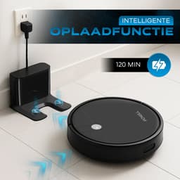 Powell Robotstofzuiger - Robotstofzuiger met Dweilfunctie - Robotstofzuiger met Laadstation - Robot Stofzuiger - Dweilrobot - Zwart — thumbnail 5