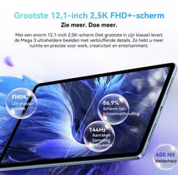 Blackview MEGA 3 Tablet - Android 15 - 12.1 Inch - 36GB RAM - 256GB ROM - Dual 4G LTE - 8800mAh - 13MP+50MP Camera - Blauw — thumbnail 8