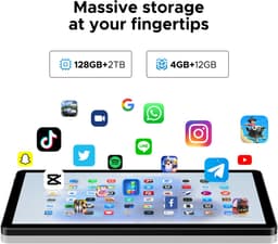 DOOGEE Tablet U11-Android 15 -11 inth 90 Hz-16 GB RAM+ 128 GB ROM/TF 2TB - Dubbele boxluidsprekers - 8580 mAh - Face ID - 5G WiFi - Widevine L1 - GPS - Blauw — thumbnail 9